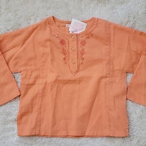 JANIE AND JACK ORANGE TUNIC-STYLE BOHO TOP, SIZE 4 - NEW!